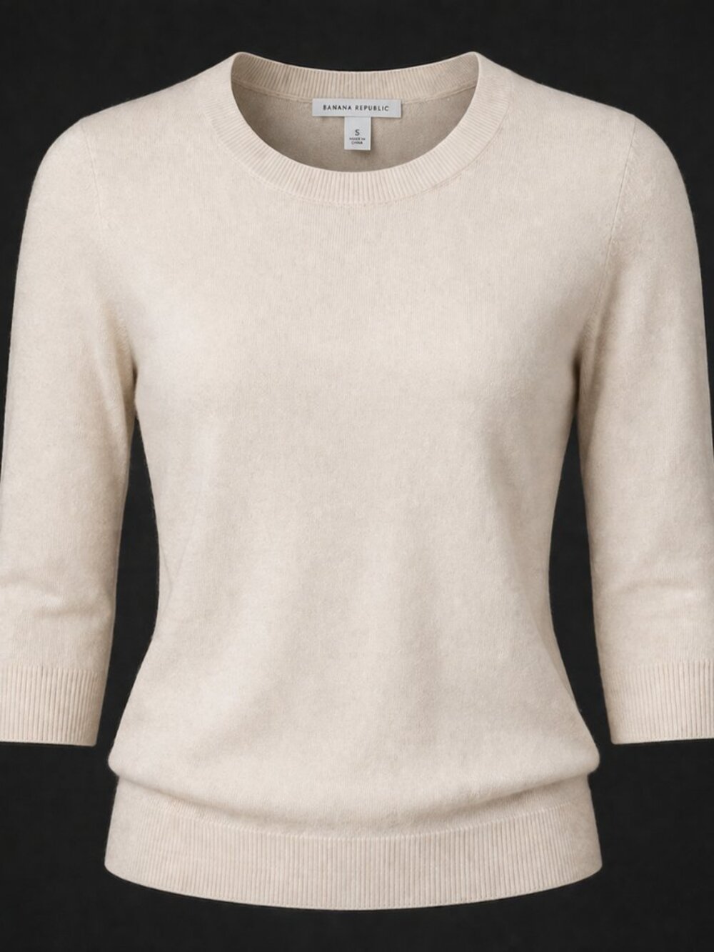 Banana Republic Ivory Silk Cashmere Blend Sweater Women's Small